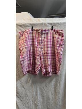 Talbots Plus 24W Pink Plaid Cotton Shorts